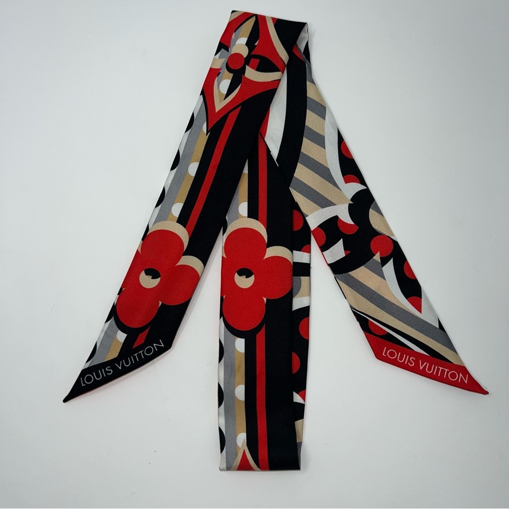 LOUIS VUITTON Bandeau BB Pop Monogram Silk Scarf Multicolor